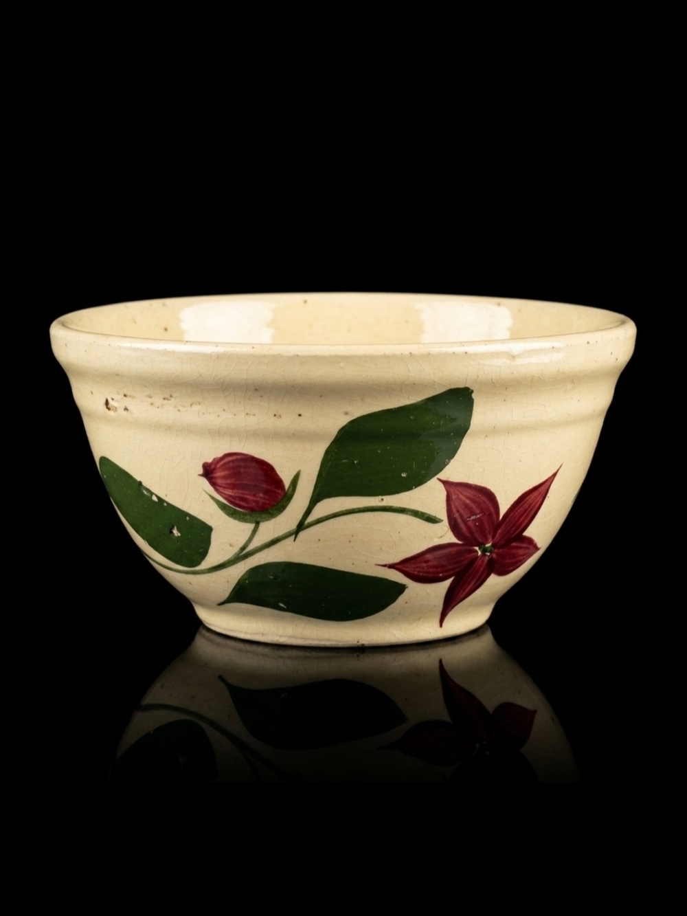 Vintage Watt Pottery Starflower #6 Mixing Bowl Advertising